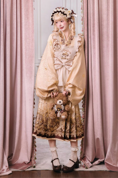 Little Bear Dessert House Dress + Skirt + Apron + Brooch + Overskirt