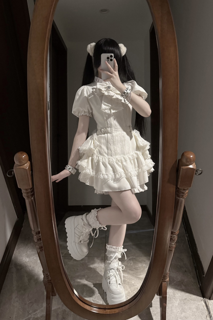 Puff Sleeve Gothic Style Top + Pants