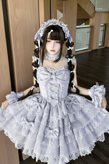 [pre-order] Princess Ballet Tiered Lolita Dress + Headband + Necklace + Sleeves + Tail