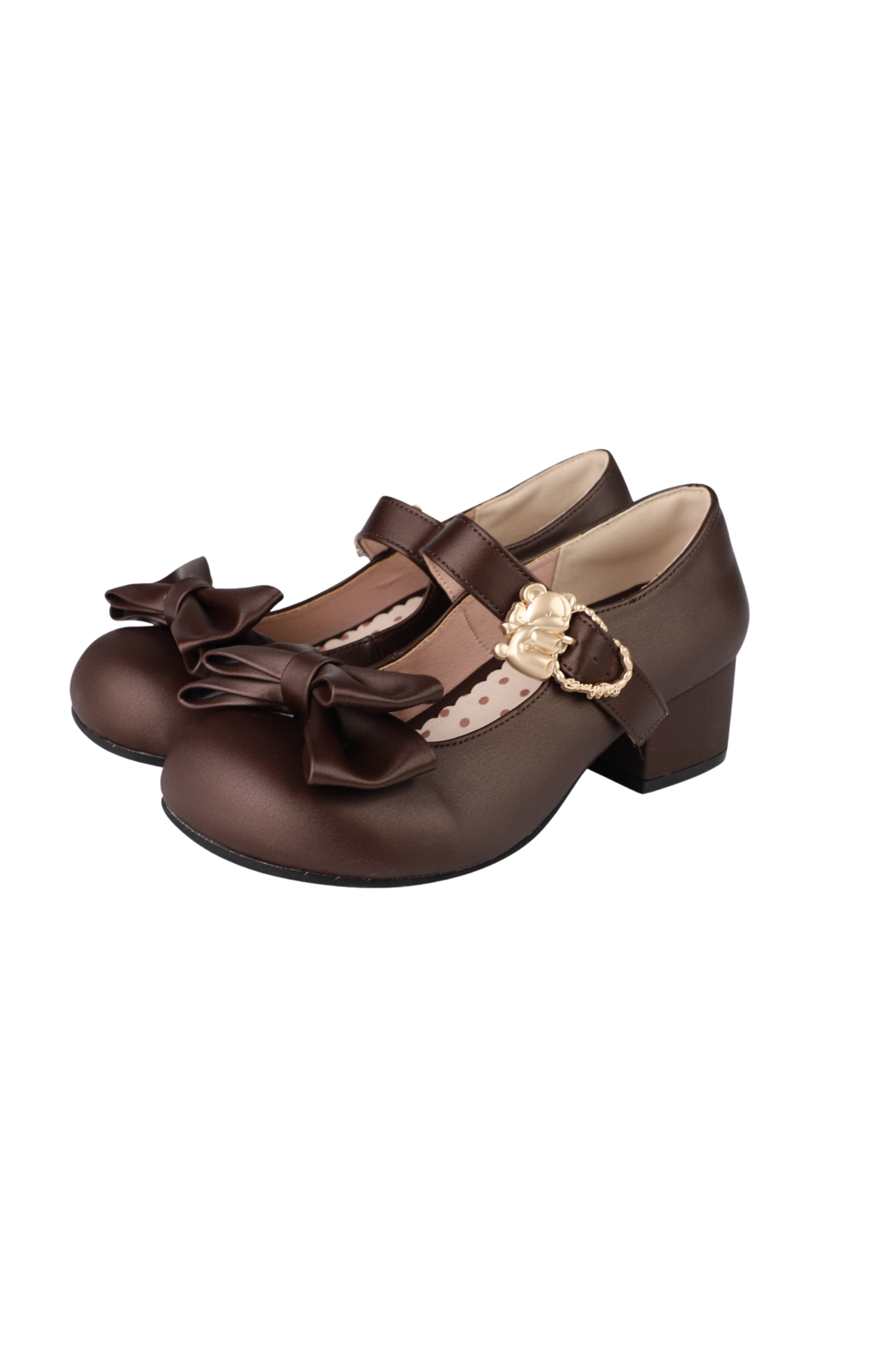 Satin Sheep Puff Ribbon Shoes