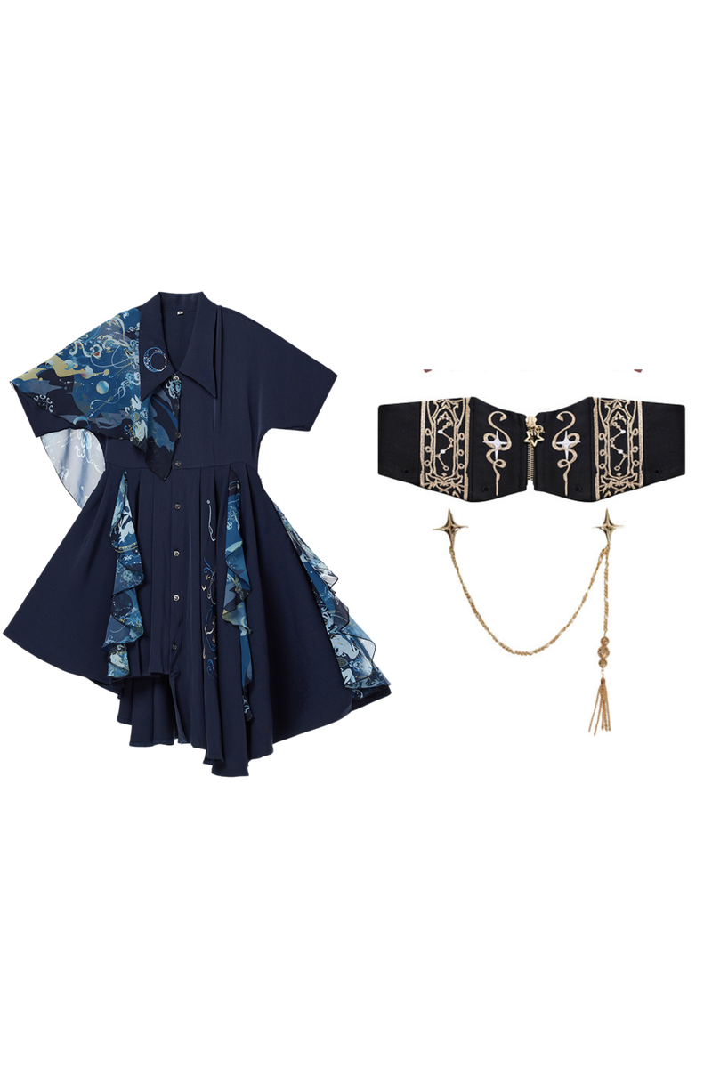 Chinese-style Embroidery Dress + Belt + Girdle