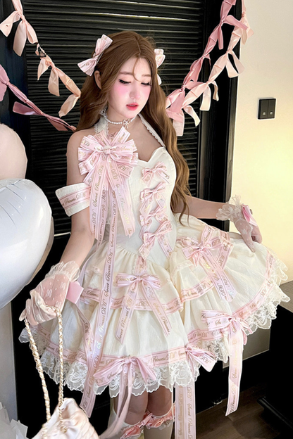 Many Logo Ribbon Princess Dress + Badge + Head Accessory + Tail