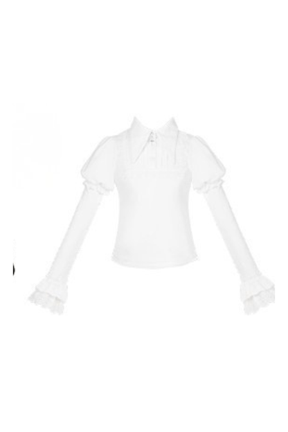Sweet Lolita Flare Jumper Skirt + Tops + Hat + Ribbon + Collar