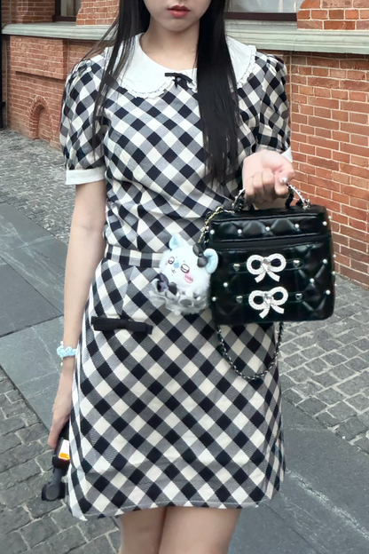 Pearl Rhinestone Lace Box Bag