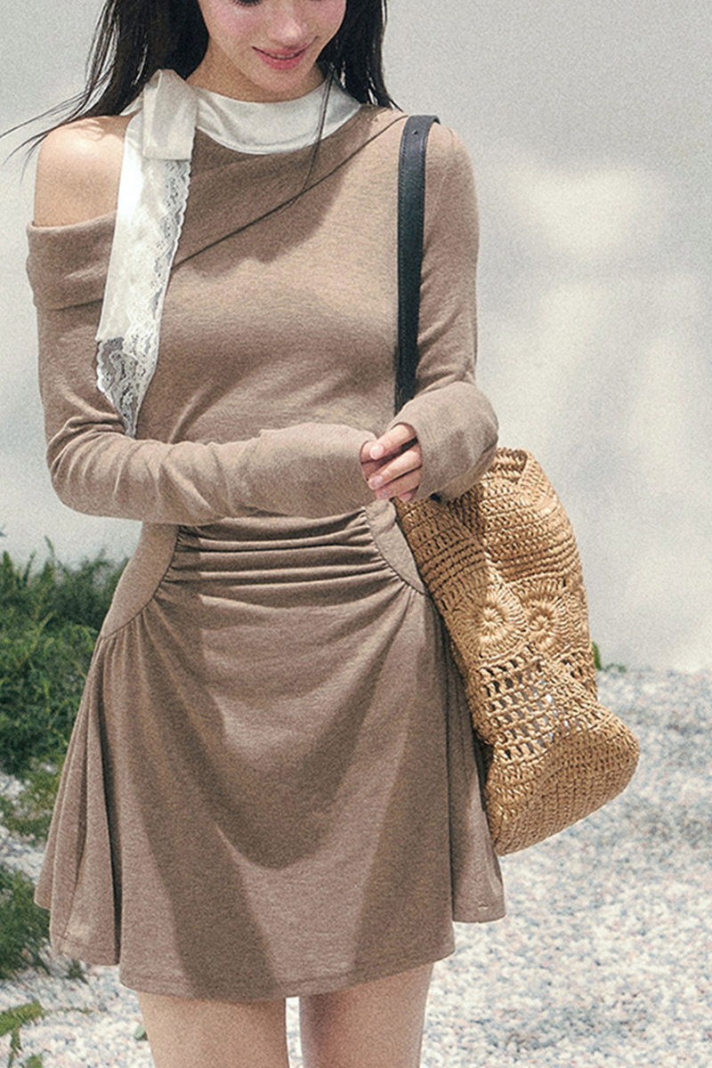 French Lace Off Shoulder Dress