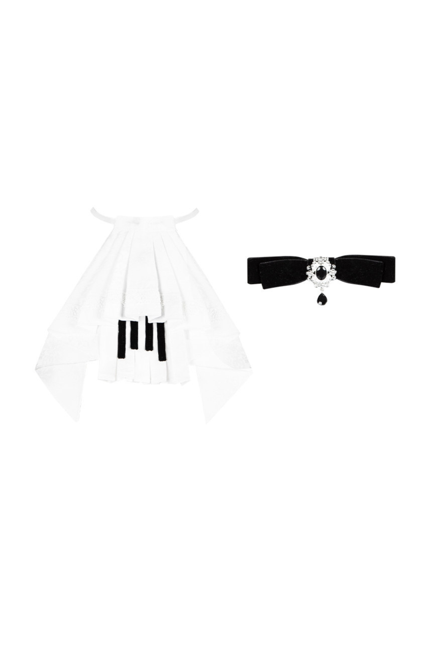 Sweet Lolita Flare Jumper Skirt + Tops + Hat + Ribbon + Collar