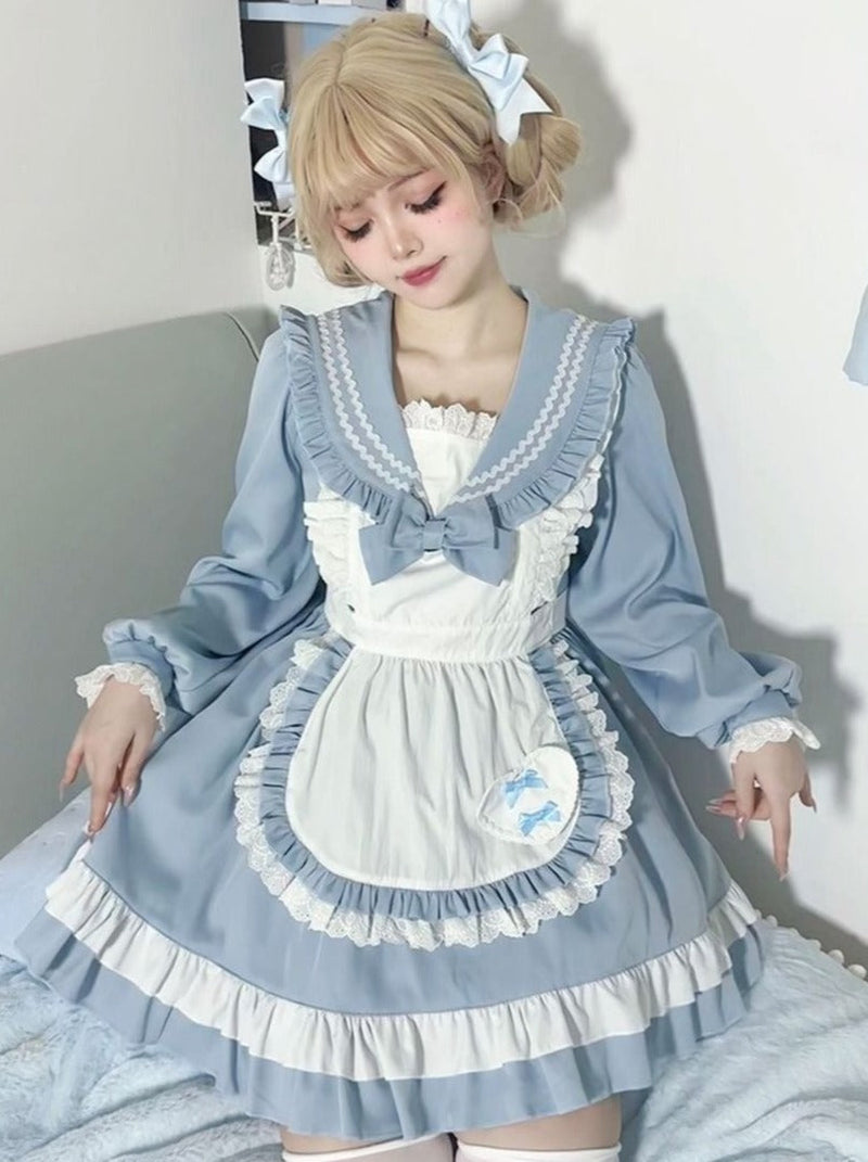 Sweet College Style Sailor Maid Lolita Dress