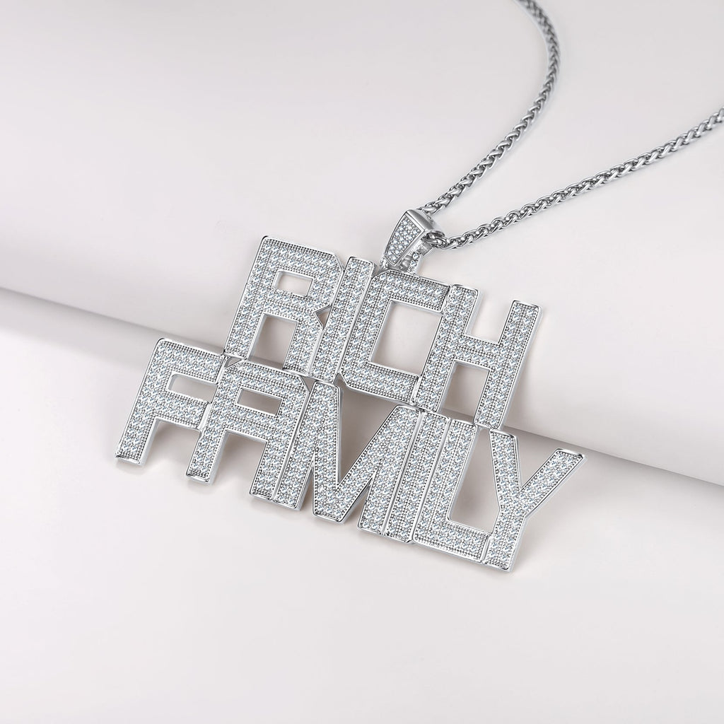Custom Hip Hop Cubic Zirconia Initials Pendant Necklace for