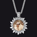 Custom Picture Sun Necklace With Cz for