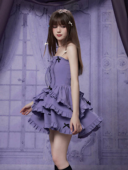Lace-up Tiered Tube Top Dress