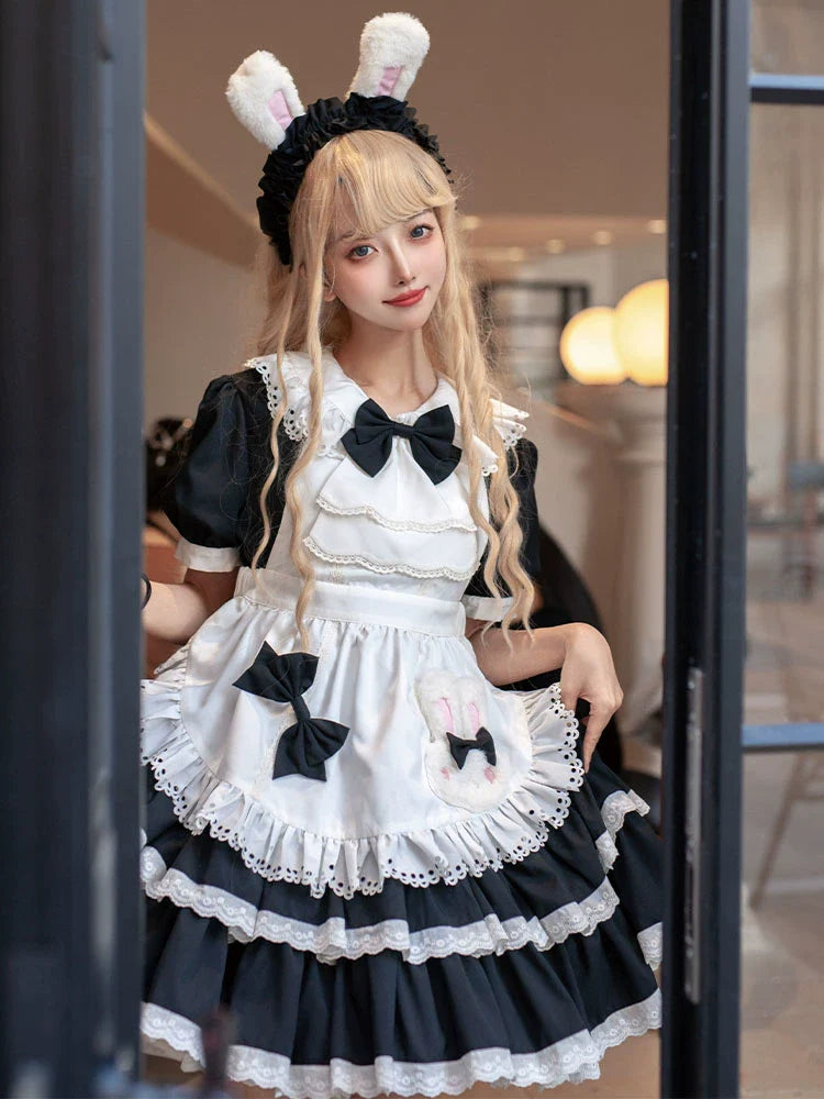 Classic Maid Lolita Dress + Apron + Headband
