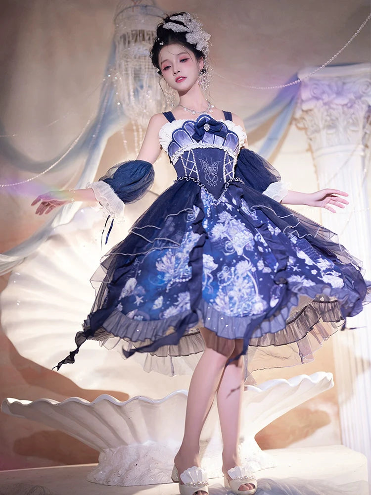 Deep Jellyfish Suspender Dress Set