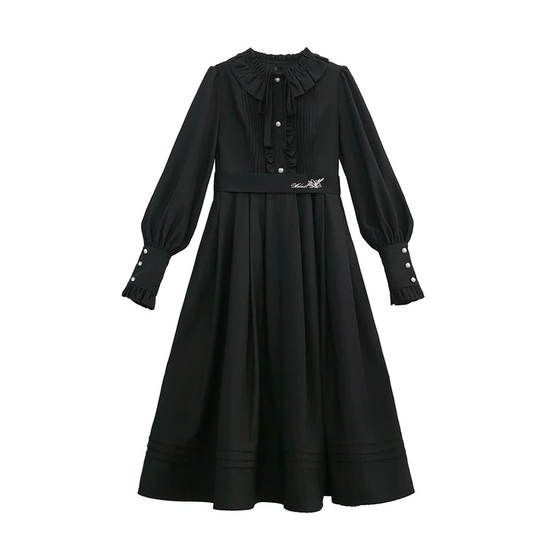 [pre-order] Black Swan Retro Two-tone Dress