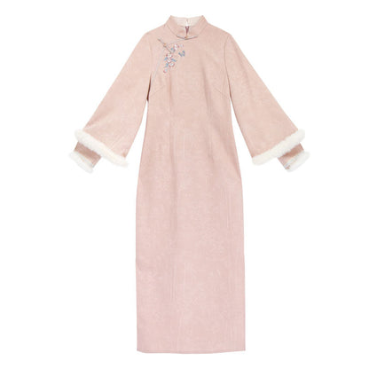 Two Tone Wide Sleeve Chinese-style Dress