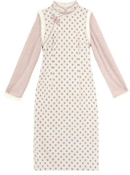 Pastel Sweet Retro Flower Chinese-style Dress