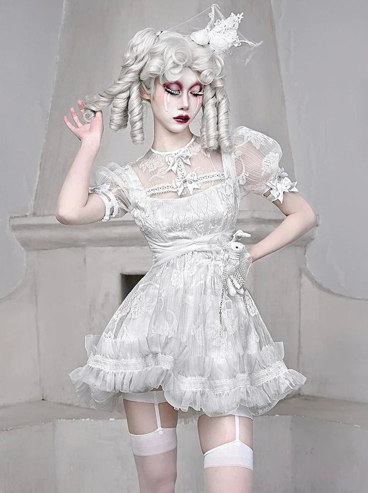 Pure White Lace Dress + Inner Pants