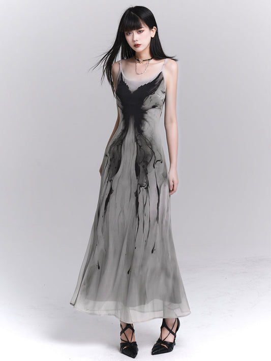 Ghost Girl Gray Suspender Dress
