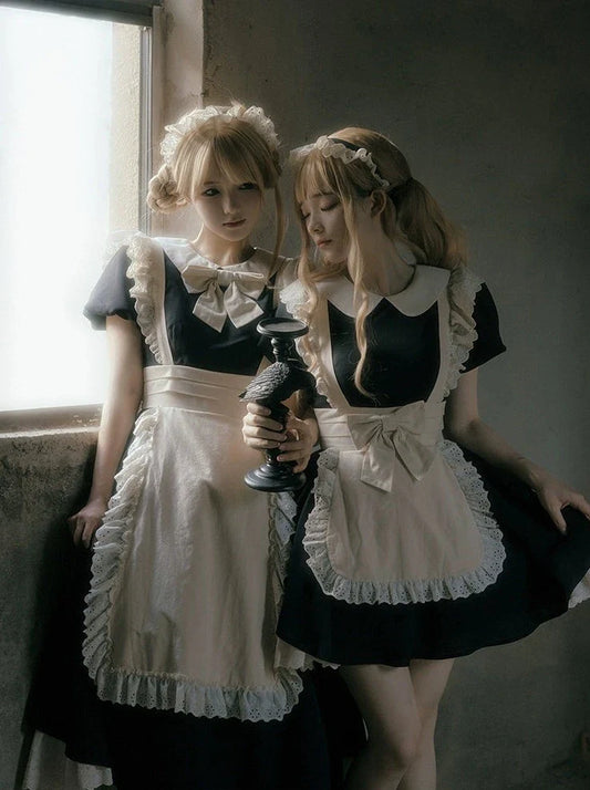 Pleated Lace Maid Dress