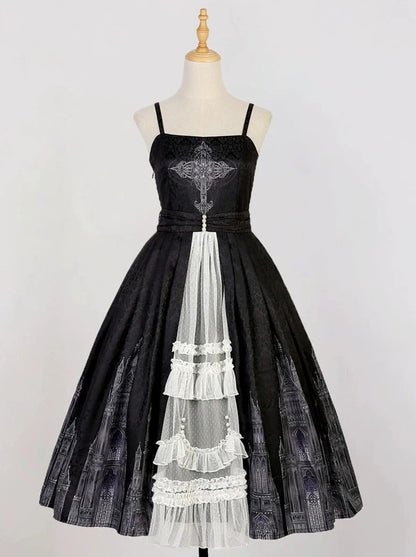 Gothic Suspender Skirt + Shawl