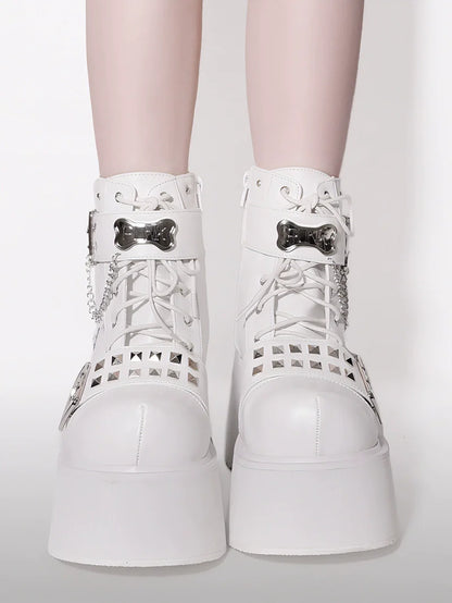 Punk Rock Round Toe Platform Boots