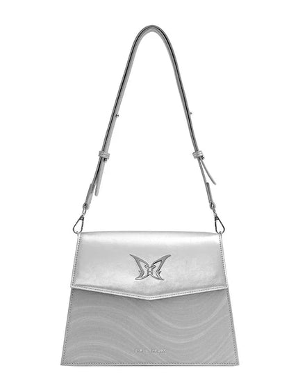 Silver Butterfly Big Shoulder Bag