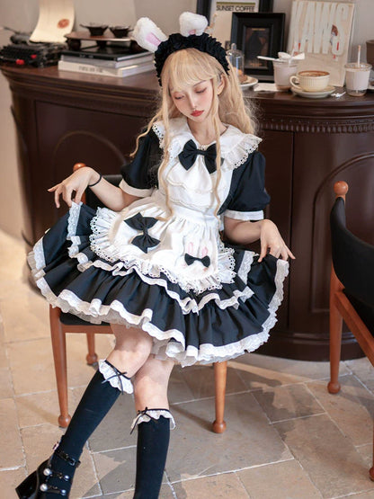 Classic Maid Lolita Dress + Apron + Headband