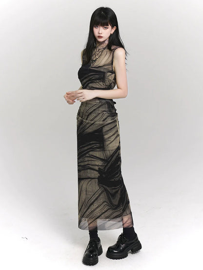 Ghost Girl Mode Summer Design Half Collar Dress