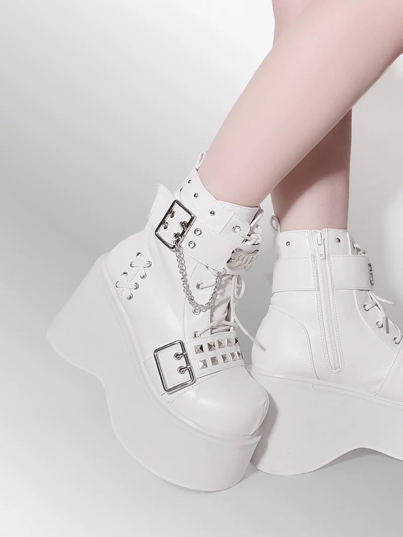 Punk Rock Round Toe Platform Boots