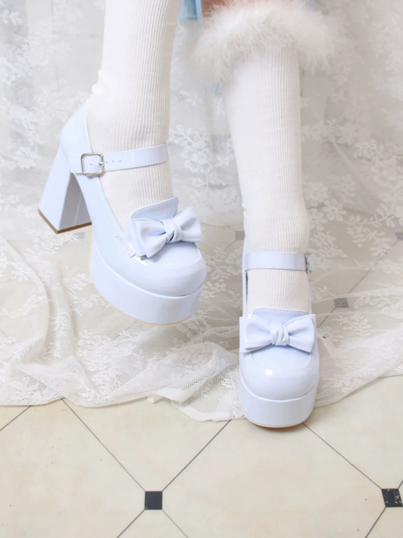 Lolita Ribbon Round Toe Single High Heel