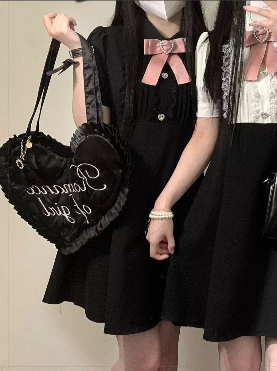Lace Mine Sweet Puff Sleeve Dress