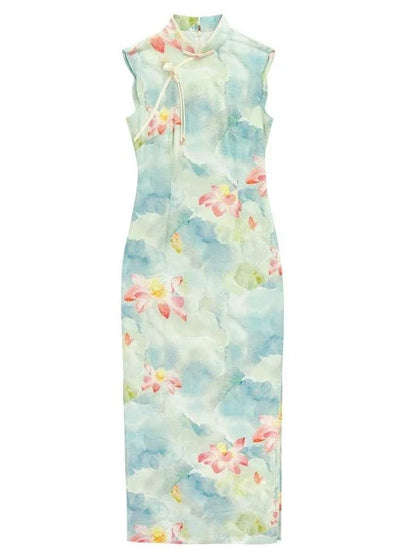 Retro Print Sleeveless Dress