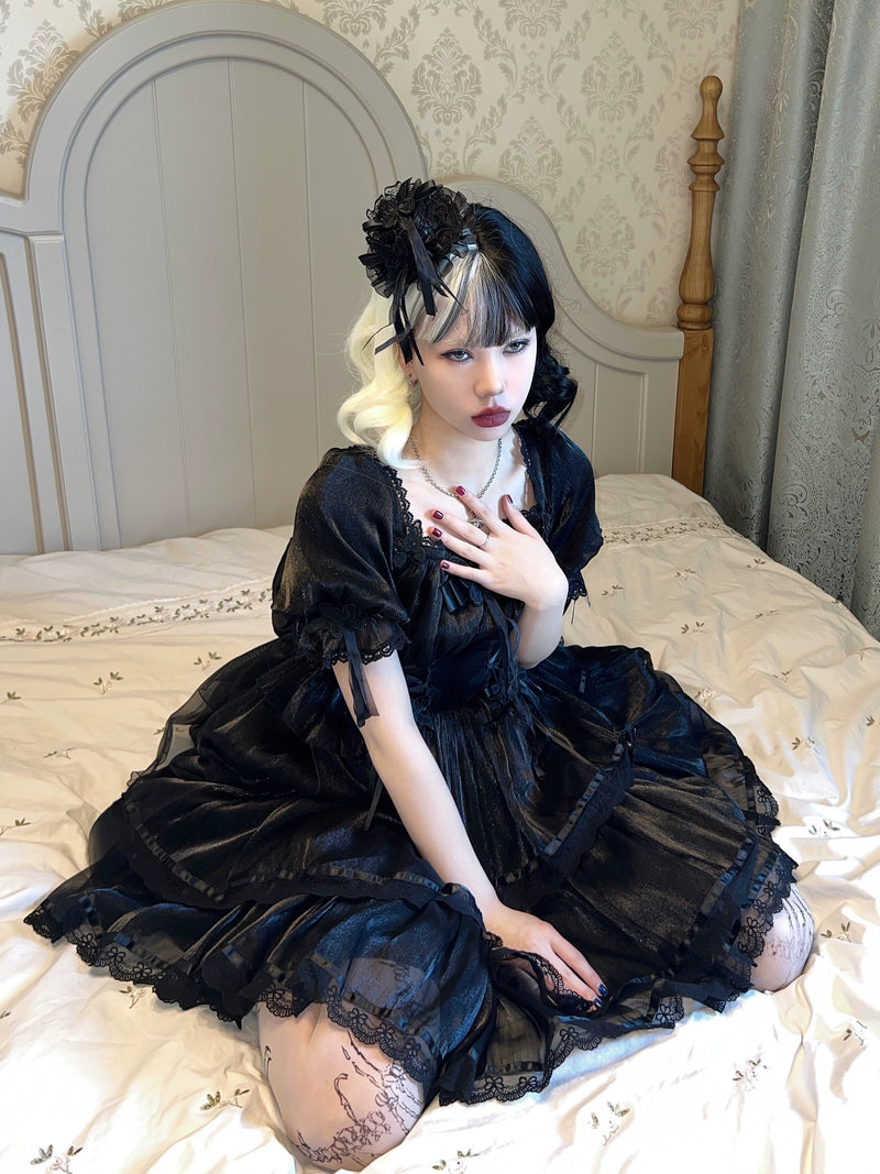 Light Flower Wedding Lolita Dress + Halterneck Suspender Dress