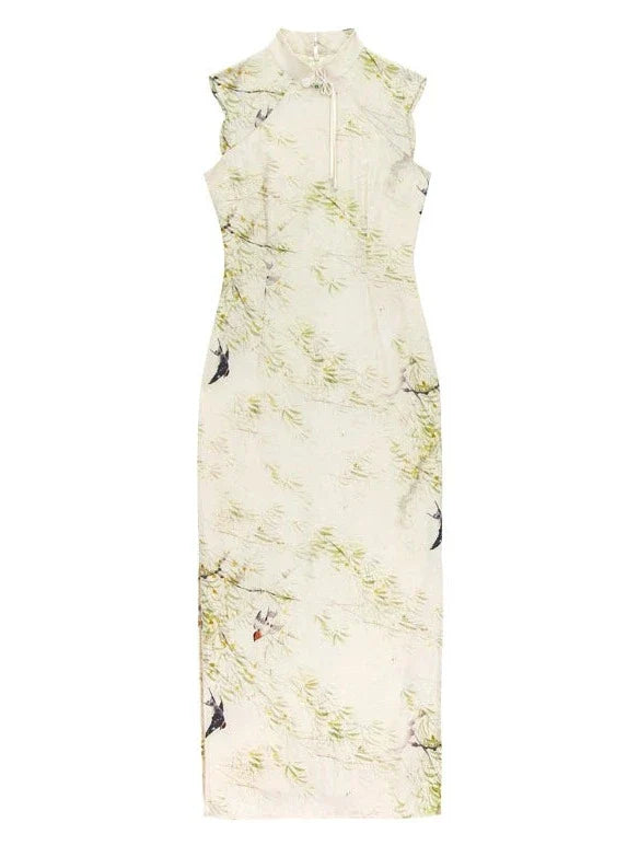 Retro Print Sleeveless Dress