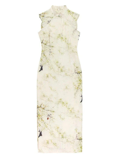 Retro Print Sleeveless Dress
