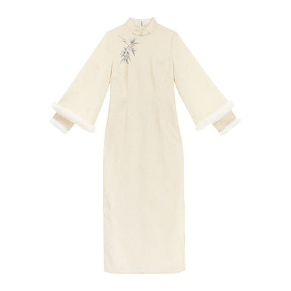 Two Tone Wide Sleeve Chinese-style Dress