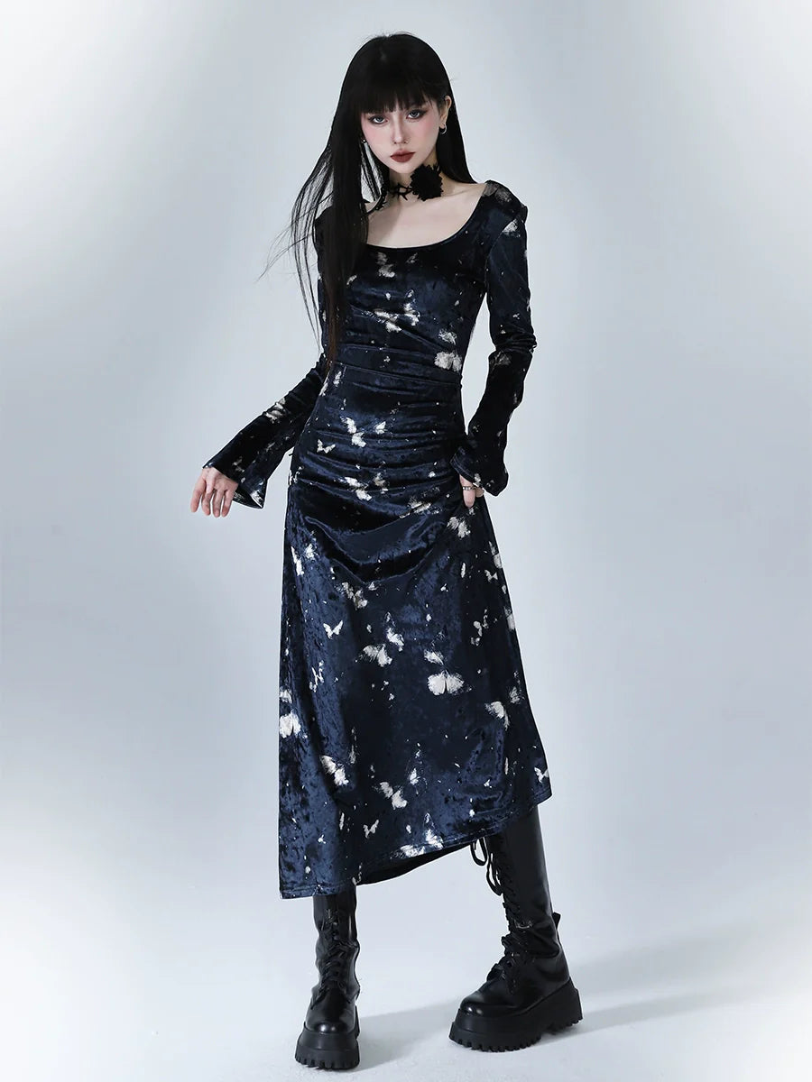 Square Velvet Dark Mode Dress