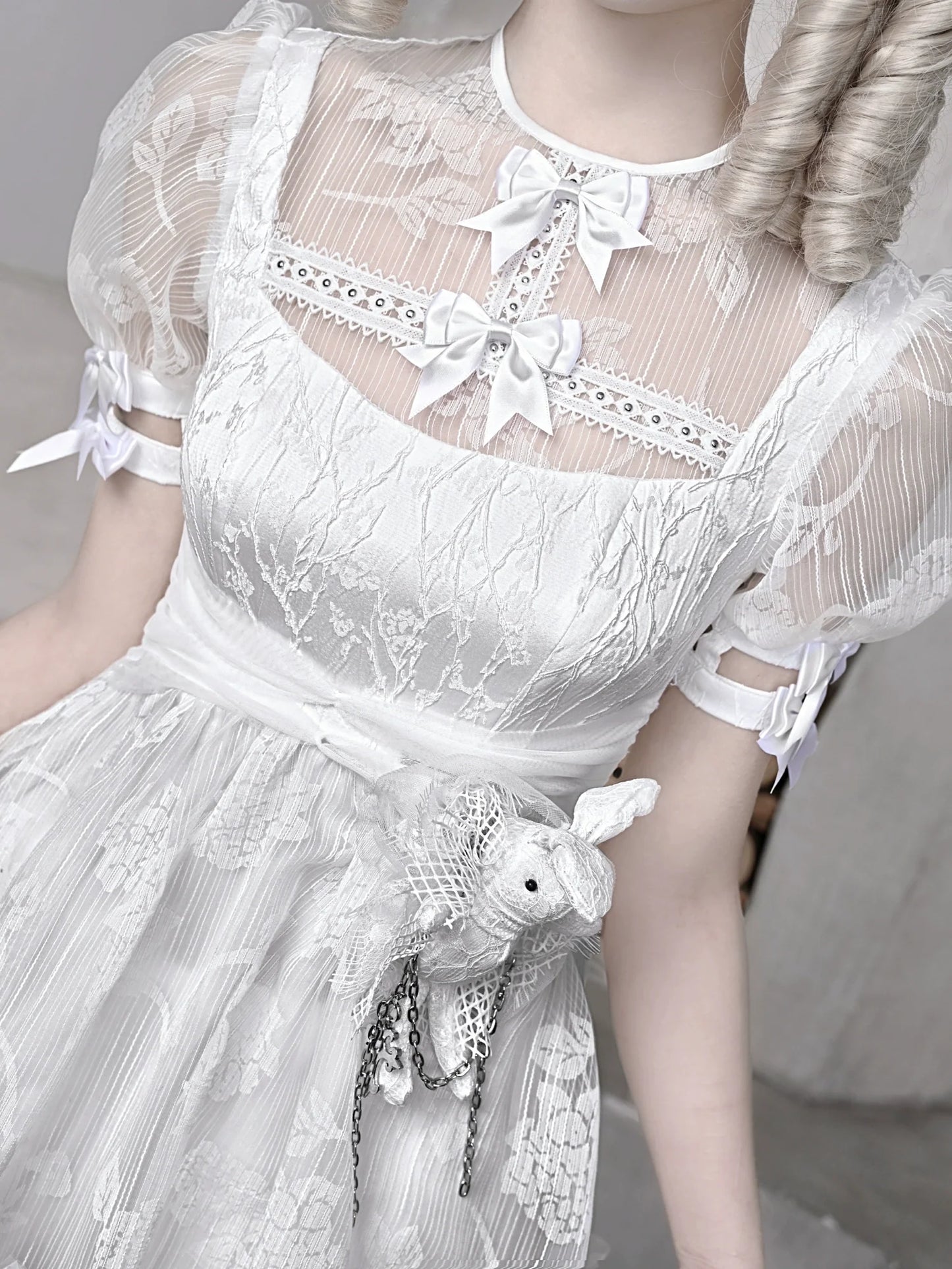 Pure White Lace Dress + Inner Pants