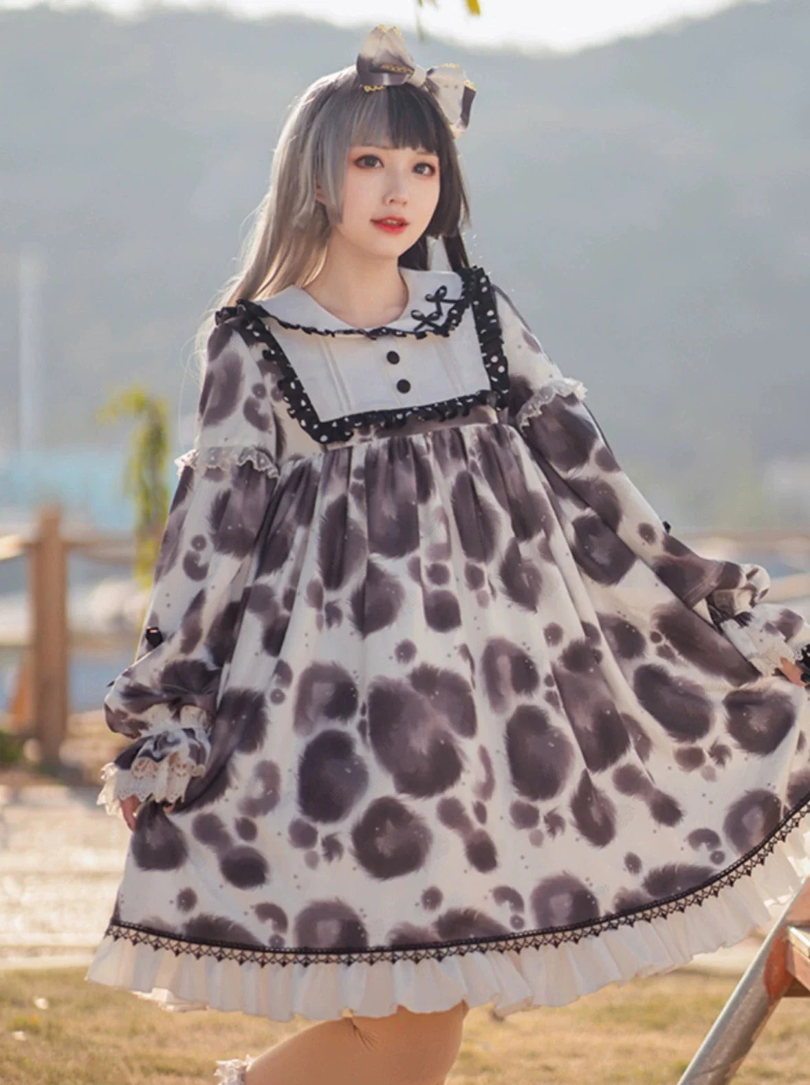 Leopard Dot Voluminous Lolita Dress