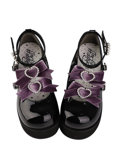 Sweet Ribbon Three-ball Platform Shoes