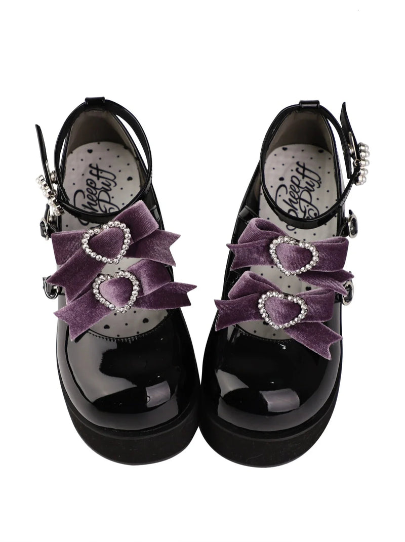 Sweet Ribbon Three-ball Platform Shoes