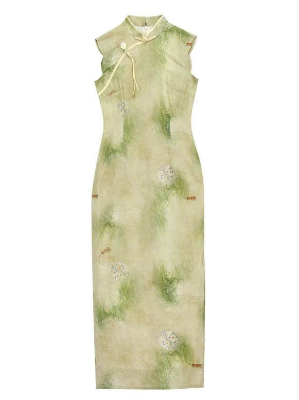 Retro Print Sleeveless Dress