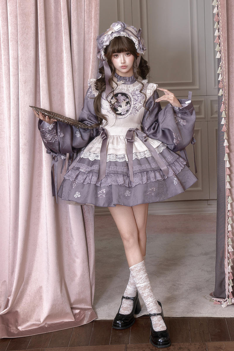 Chinese-style Ruffle Dress + Vest + Headband