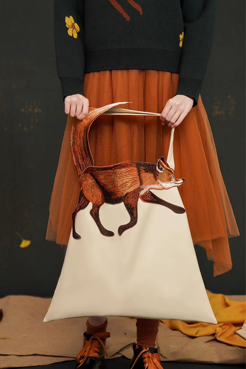 Fox Shoulder Canvas Bag