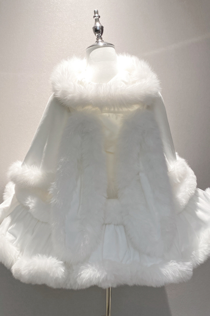 Angora Fur Princess Dress + Rabbit Cape + Sheer Tail