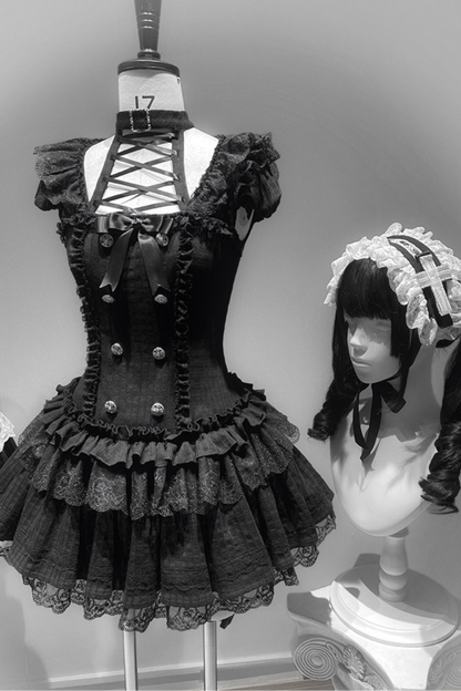 Gothic Doll Dress + Pants + Hairband