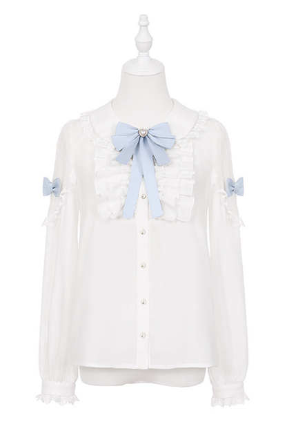 Lace Shirt + Tiered Bib Skirt