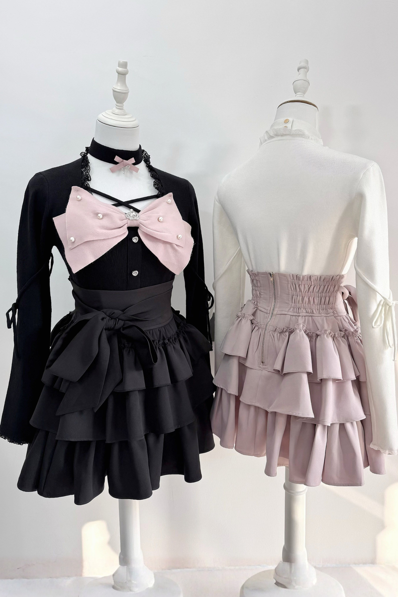 Sweet Knit Sweater Top + Tiered Inner Skirt