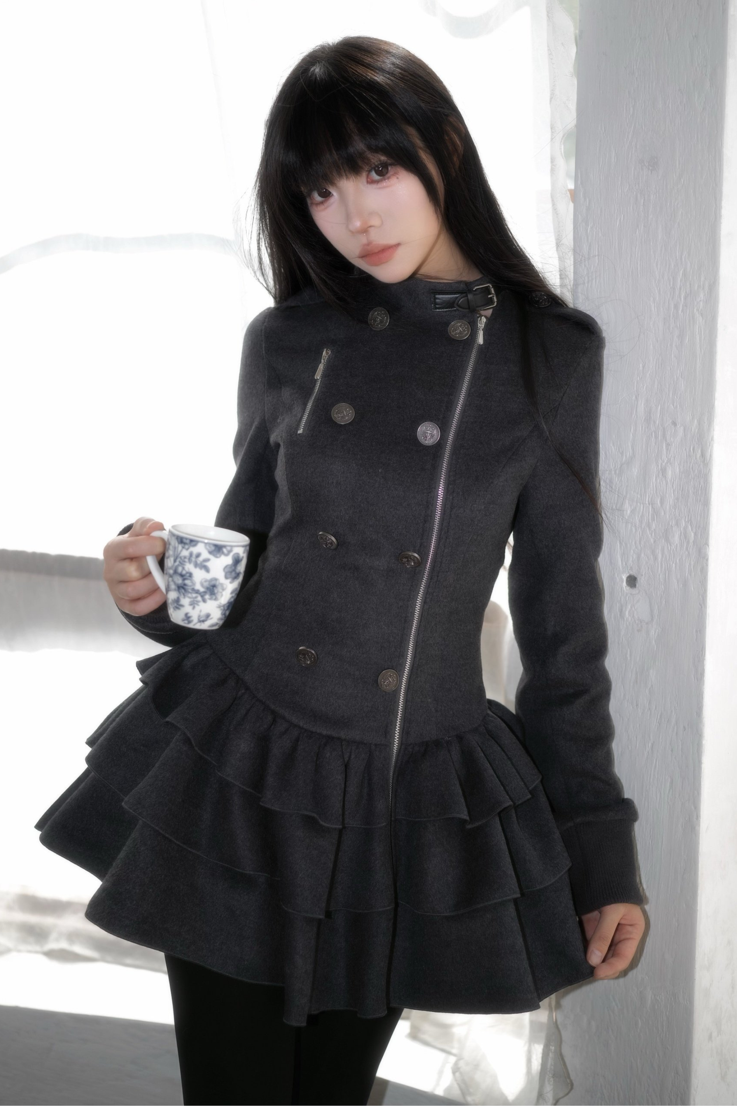 Gothic Ruffle Tiered Dress