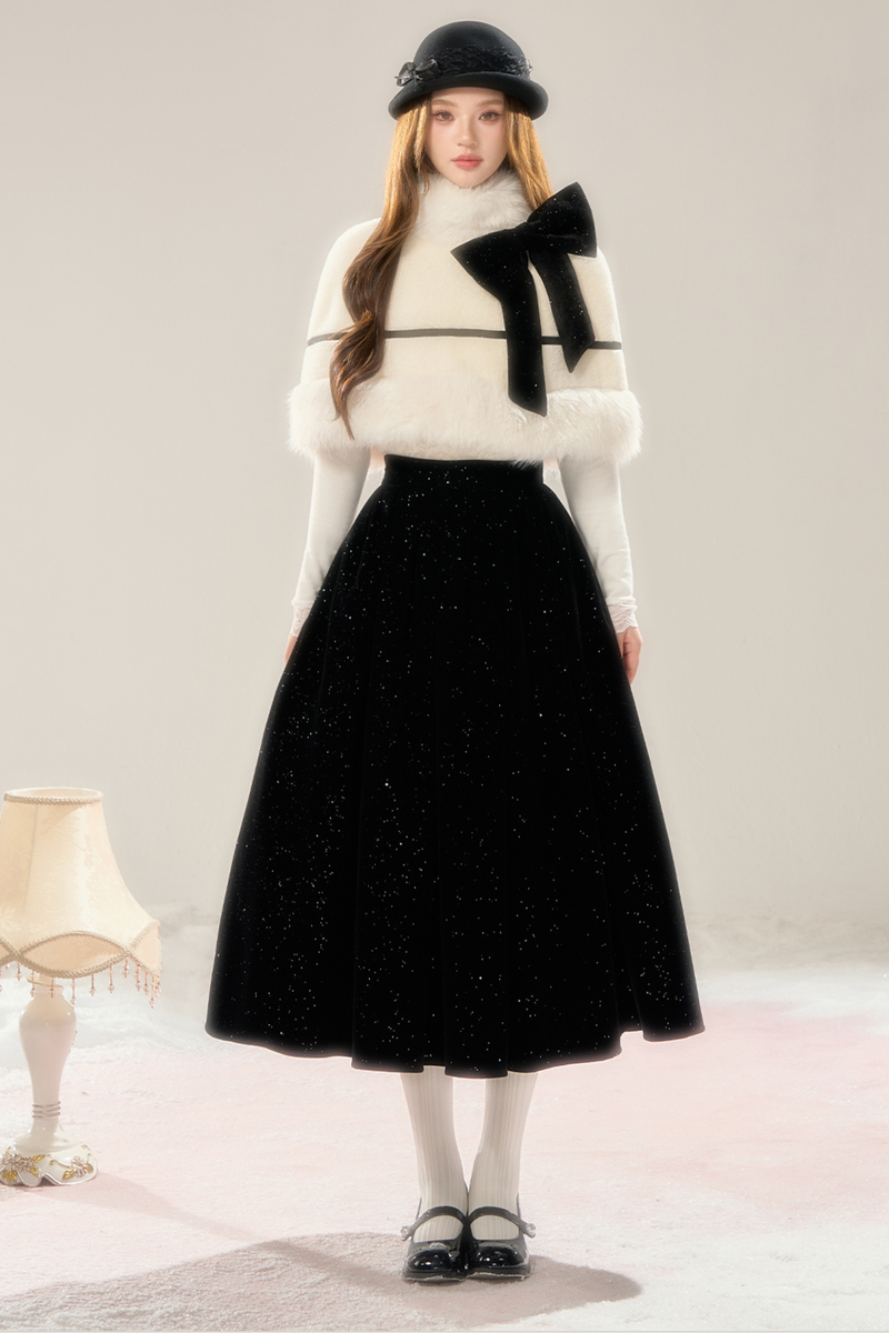 French High-end Cloak + Flared Skirt