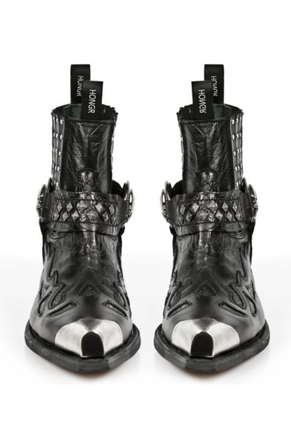Studded Dark Mode Ankle Boots